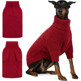 Пуловер для собак ASENKU XXL, теплий пуловер для великих собак, дівчаток та хлопчиків, для Пітбуля, Лабрадора, червоний, універсальний (Getaway Solids)