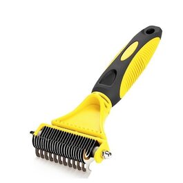 Професійна щітка для вичісування собак Kamm Professional Dog Dematting Kamm - виймає ковтуни, підходить для котів, жовта