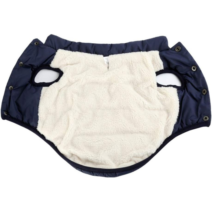 MISSMAO Теплий зимовий одяг для собак - флісова куртка з підкладкою, світловідбиваюча, для легкості одягання та зняття (S, Marine)