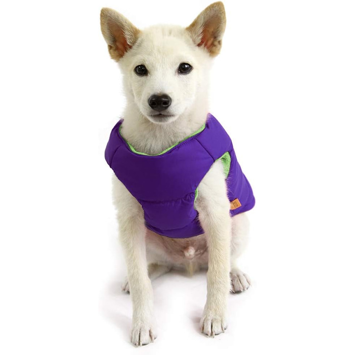 Тепла жилетка для собак Gooby, розмір XL, фіолетовий колір. Водонепроникна флісова жилетка з подвійним D-порогом для собак маленьких та середніх порід.