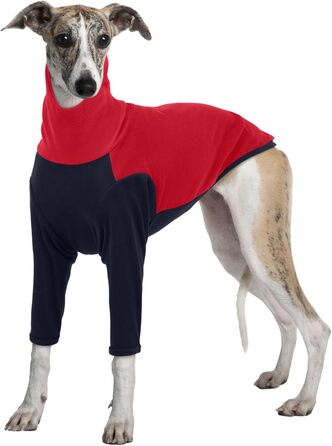 Пуловер з коміром-стійкою для гончаків Windhund, зимовий одяг Windhund, куртка для гончаків, пуловер для собак середніх розмірів, собачий светр (XXL, червоний)