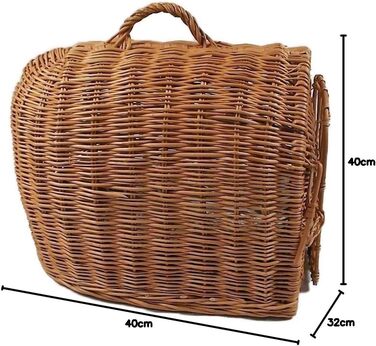 Транспортний кошик з плетива з подушкою 40x32x40 см, клітка для кота/собаки