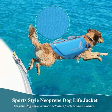 Жилет рятувальний для собак VIVAGLORY, великий розмір XL, блакитний, для плавання та катання на човні