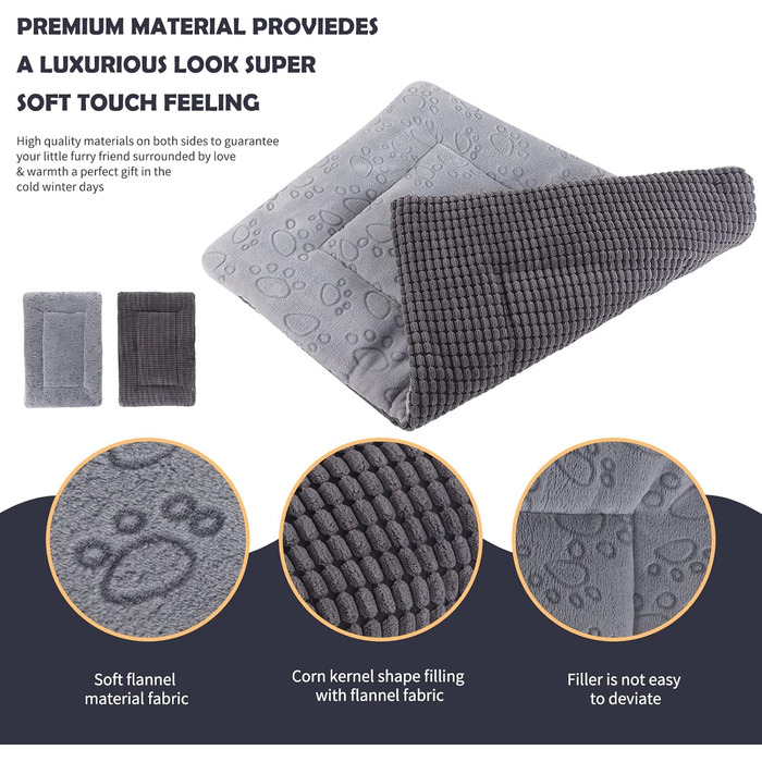 Лежанка для собак IEUUMLER, м'яка та тепла, 91x58 см, сірий колір. Підходить для собак та котів.