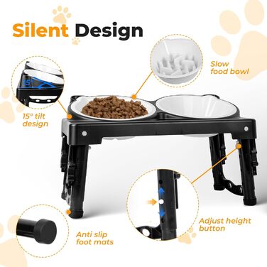 Підвищена годівниця для собак, анти-заковтування, регульована висота, для великих та середніх собак