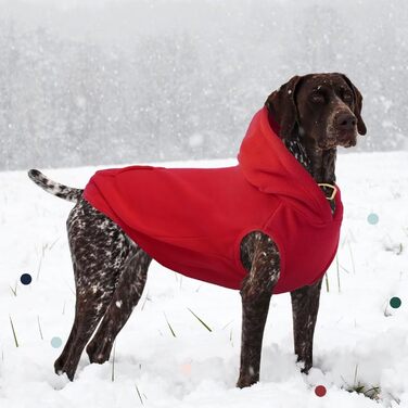 Світшот для собак IECOii з капюшоном, теплий флісовий светр для собак середнього розміру, зелений/червоний (XL)