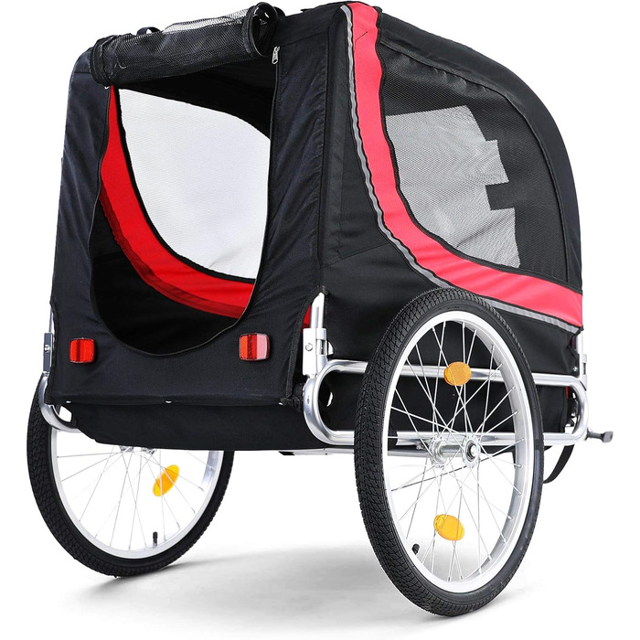 Причіп для велосипеда для собак, складний, червоно-чорний, до 40 кг