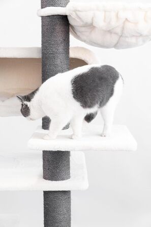 Дряпак для котів Petrebels Maine Coon XXL, 190 см, дизайн для великих котів, сизаль, колір Off-White