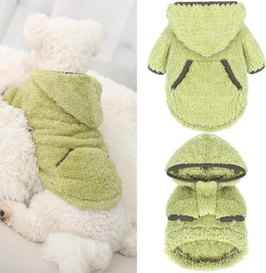 Теплий плюшевий в'язаний светр для цуценят та маленьких собак (зелена авокадо, XXS)