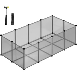 Клітка для тварин SONGMICS з піддоном, для морських свинок, хом'яків, кроликів, їжаків, 143 x 73 x 46 см, сіра