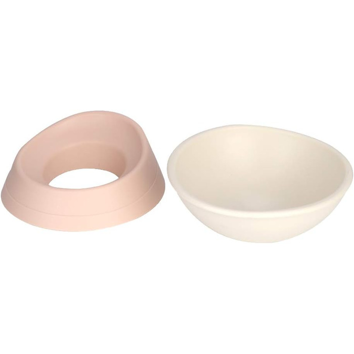 Миска для собак та котів з похилим підставою, неслизька, біла