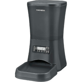 Автоматичний дозатор корму для собак DOGNESS 9L, програмований, з таймером, для великих собак, контроль порцій, білий/чорний