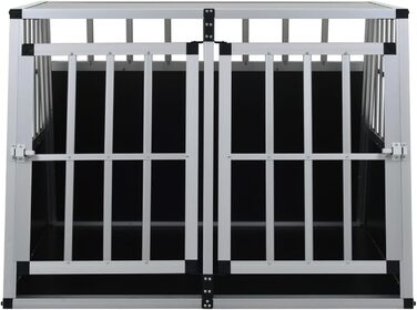 Транспортна переноска для собак Gecheer, розкладна переноска XXL для великих собак, алюміній та MDF, для безпечного транспортування в автомобілі (94 x 88 x 69 см)