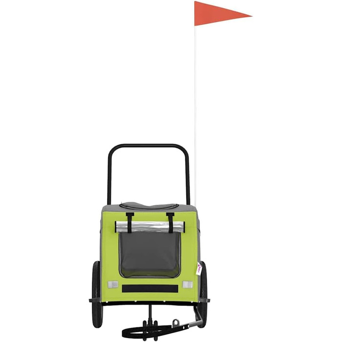 Причіп для тварин на велосипед з місцем для зберігання, зелено-сірий, для собак та котів