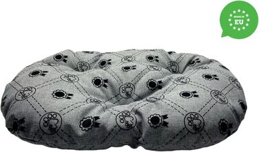 М'який лежак для собак та котів овальної форми, 50x34 см, світло-сірий колір. Лежанка для собак, котячий лежак, килимок для тварин, зручний для перевезення та відпочинку. Можливість прання.