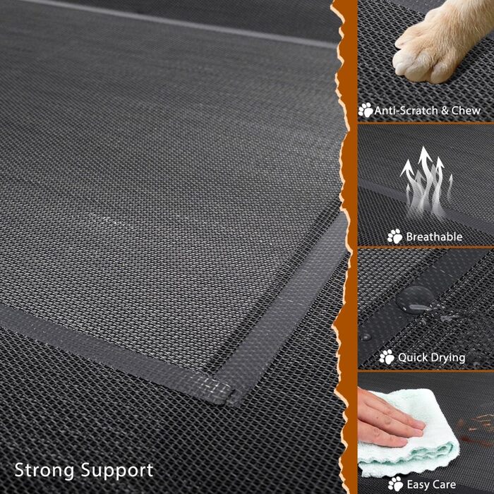 Зручне лежанка для собак Nobleza Hundeliege Outdoor, великий розмір, для вулиці та кемпінгу, з піднятим бортиком, чорний, 105x80x20 см (124x90x20 см)