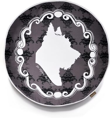 Кругле ліжко для домашніх тварин P.A.Y. Camouflage (піксельний камуфляж), білий колір, розмір S, чорний