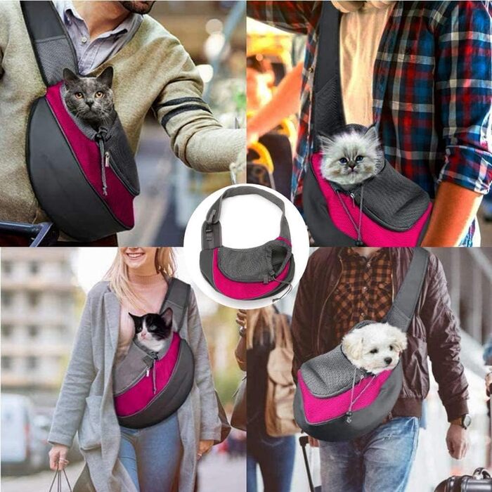 Тканинна переноска для собак та котів, сумка-переноска для тварин, рожева