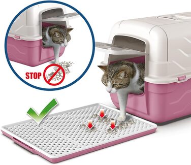 Килимок для котячого туалету Champion Rosa з антиковзаючою поверхнею, Made in Italy, 46x36x3 см