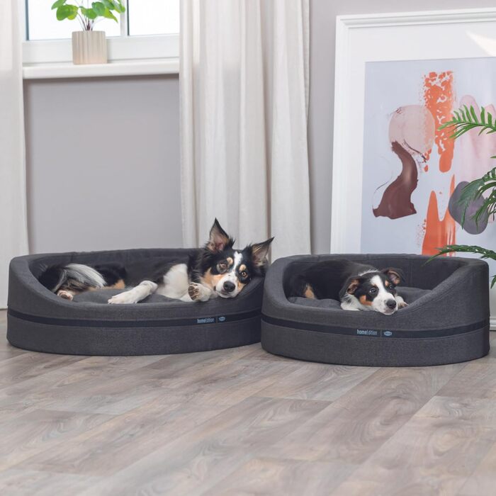 Крісло-лежанка для собак TRIXIE CityStyle, 80x65 см, темно-зелене - овальне ліжко для середніх собак, зручне та миється, 37733