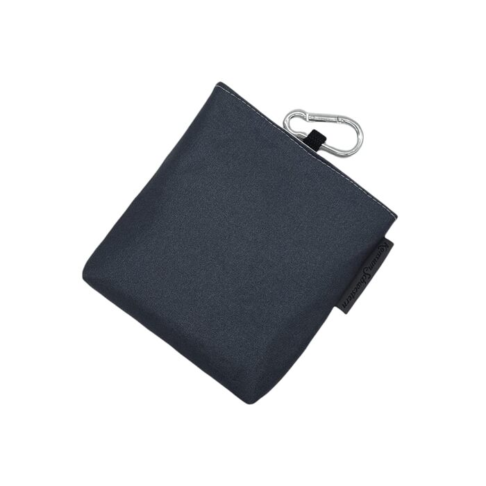 Сумка для ласощів для собак з магнітом та карабіном з ламінованої бавовни - сіра