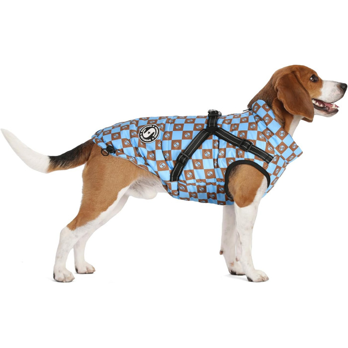 Теплий водонепроникний одяг для собак на зиму (M+, Синій) - куртка для маленьких собак