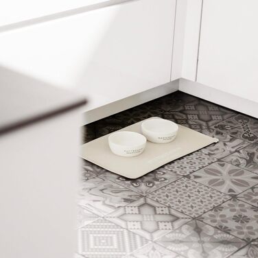 Підкладка під миску для котів Minty&Marla® Beige | Силіконова килимок протиковзкий | Підкладка для води та корму