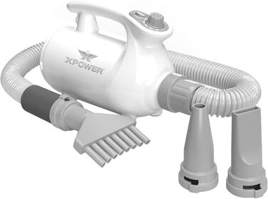 XPOWER Dog Vacuum & Dryer - Фен-пилосос для собак та інших тварин, видалення шерсті, тиха та безпечна догляд, комплект для всіх порід
