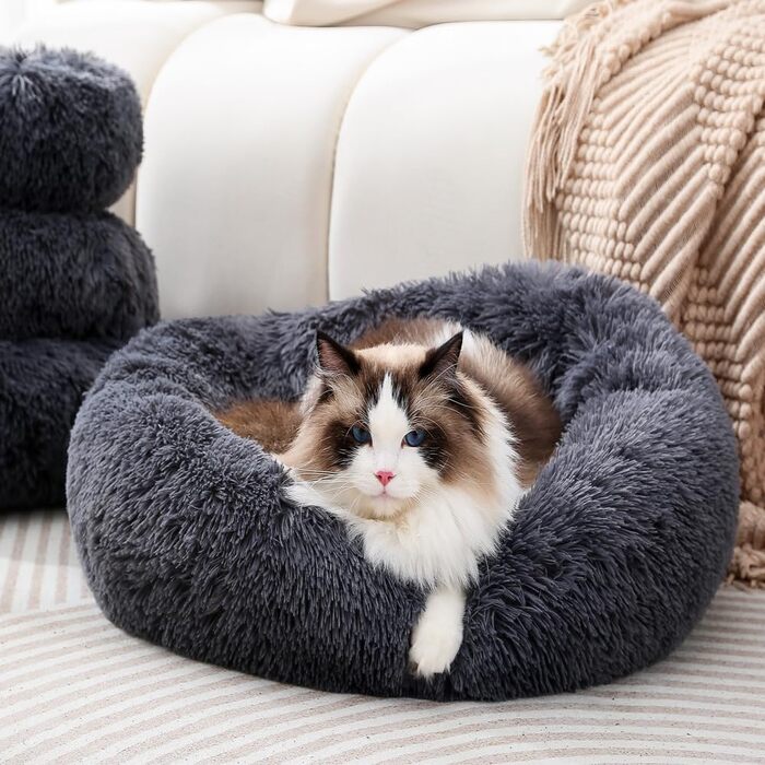 Кругле ліжко-подушка для собак та котів Donut (60 см) - підходить для котів та собак до 10 кг