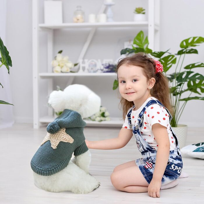 Теплий в'язаний пуловер для собак Galatée з коміром-горловиною (XL, темно-сірий)