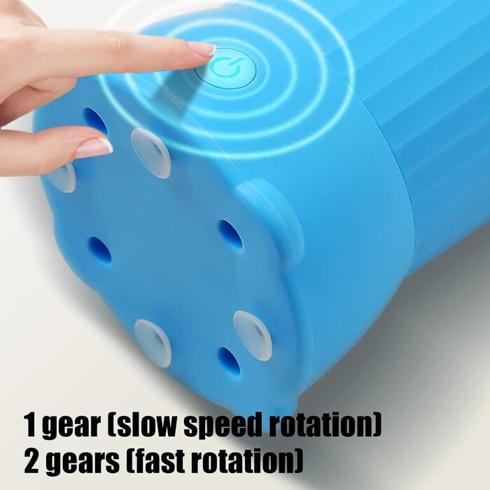 Електричний очищувач лап для собак та котів, USB, з контейнером, блакитний