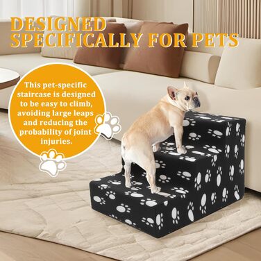 Сходинки для собак на 3 щабели, 30 см, знімний чохол, неслизькі. Підходять для собак та котів, маленьких та середніх порід.
