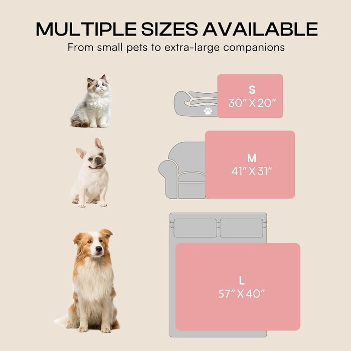 Плед для собак та котів Luciphia, 2 шт., рожевий, 145x102 см (57x40 дюймів), washable