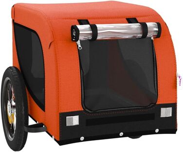Festnight Причіп для велосипеда, переноска для собак, оранжевий. Вантажний причіп для велосипеда, переноска для собак, вантажопідйомність 30 кг, 124 x 53 x 53 см