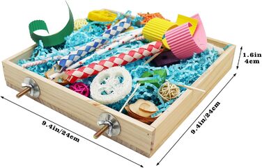 Іграшка-гойдалка для птахів Vogel: дерев'яна коробка для папуг, іграшки для гризучих, аксесуари для клітки, підходить для хвилястих, корел та конур