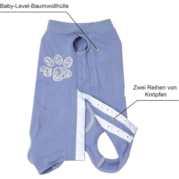 Корсет для собак після операції/кастрації, дихаючий, анти-витікання, м'який, синій, XL/X-Large