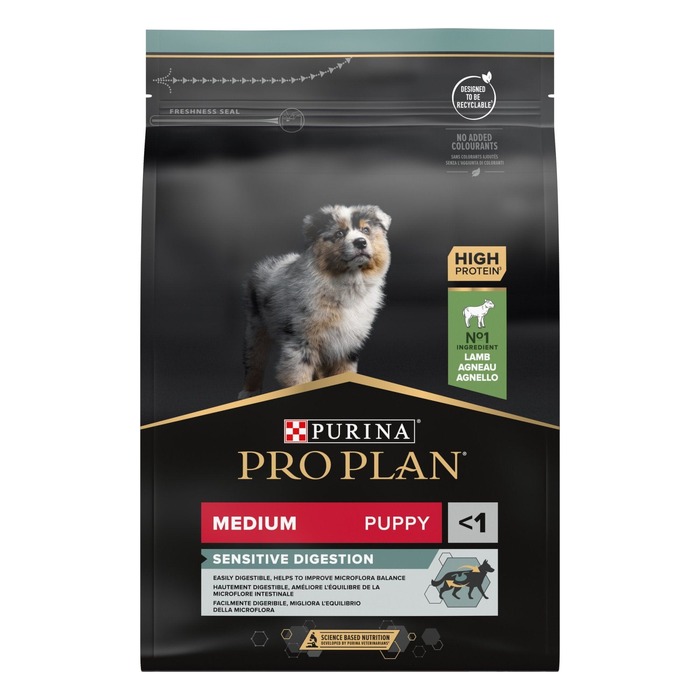 Корм PRO PLAN Puppy для цуценят середніх порід із чутливим травленням, ягня, 3 кг