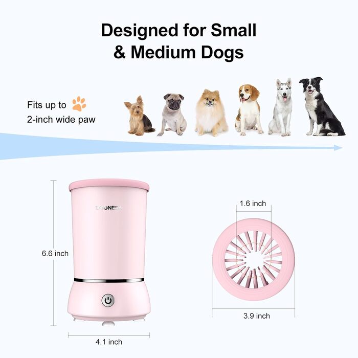 Електричний мийник лап для собак DOGNESS, USB, 360°