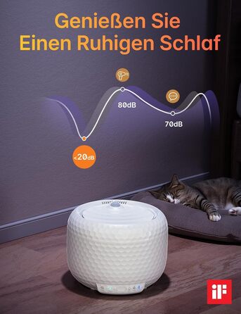 Водяний фонтанчик для котів, 1.8L, з тихим насосом та фільтром з активованого вугілля