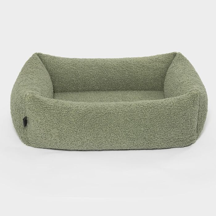 PAW WOW Sven: Ортопедичне ліжко для собак | З м'якої тканини-тедді | Для маленьких, середніх та великих собак (Оливковий, 80x60 см)