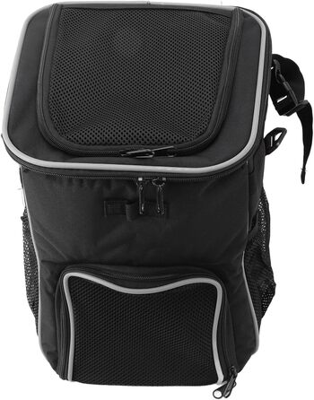 Корзина для собаки на велосипед, рюкзак для домашніх тварин та автокрісло для цуценят. Підходить для піших прогулянок, велоподорожей, кемпінгу. М'яка, розширювана, складана, для ролерів, електровелосипедів, велотримачів, котів (ЧОРНИЙ)