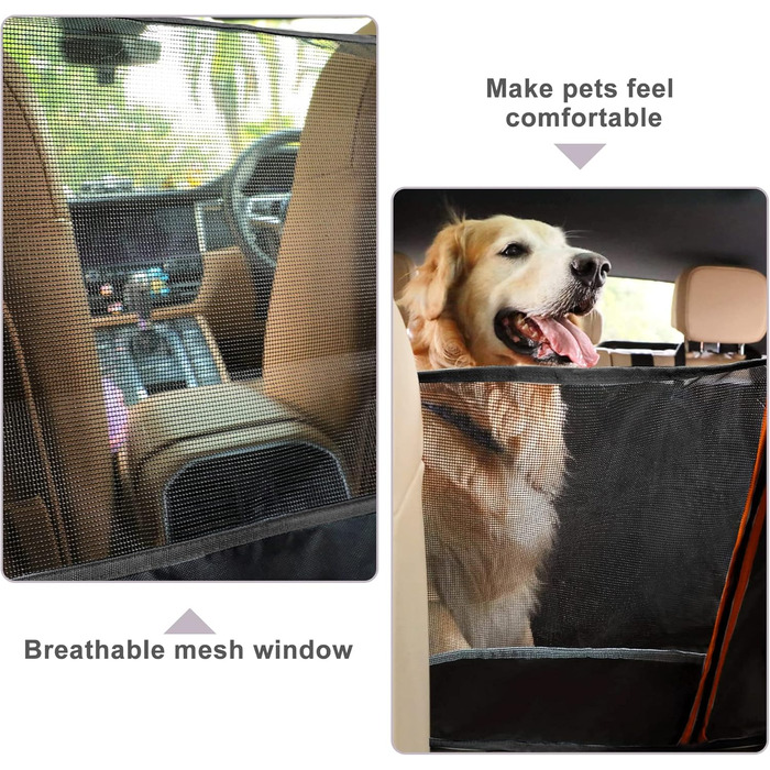 Килимок для собак у машину Caliyo, захист заднього сидіння, водовідштовхувальний, антикіготок, універсальний (Чорний)