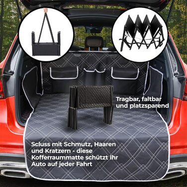 Рампа для собак у багажник авто з захистом, 4 сходинки, 55–76 см, до 70 кг, складана, з килимком