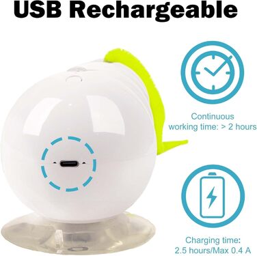 Інтерактивна іграшка для котів Wuselwurm Katze: електрична, з функцією переслідування, з присосками для стін та вікон (біла)