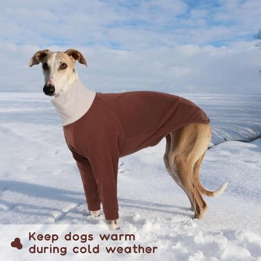 Теплий пуловер для віндхундів та віппотів (вайєт) з флісу, армійсько-зелений та коричневий кольори, розмір XL