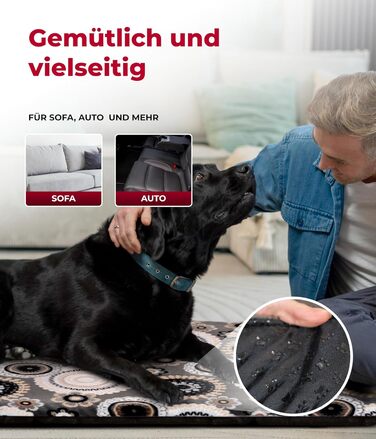 Підстилка для собак HS-Hundebett® XS (45x65 см) – неслизька та затишна з наповнювачем 3 см – ідеально для дивану, авто та переноски – виготовлено в Німеччині