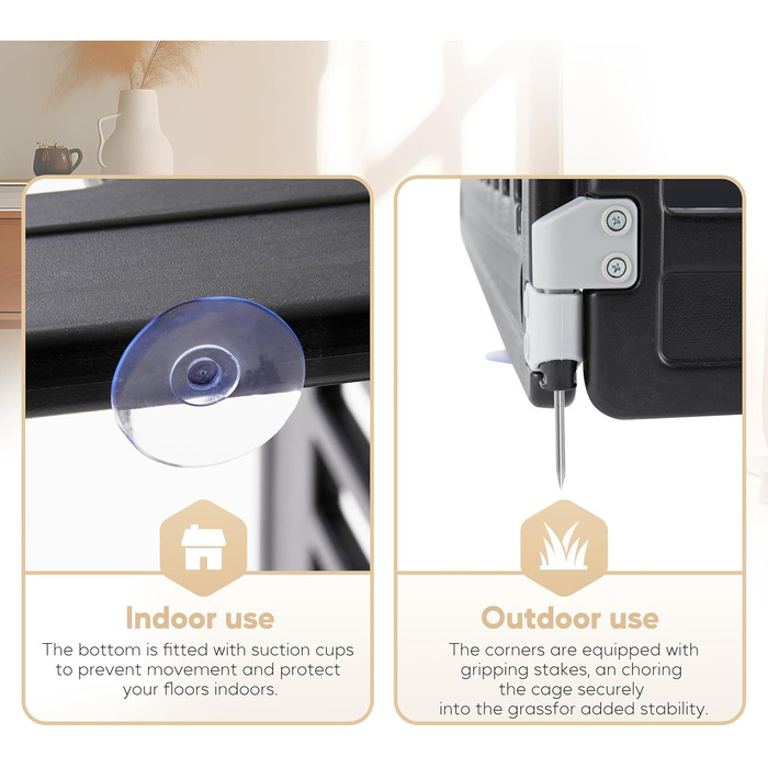 Клітка-манеж для собак, 61 см, 4 панелі, з дверцятами, безпечна та портативна, для цуценят та маленьких собак, біла (пластик)