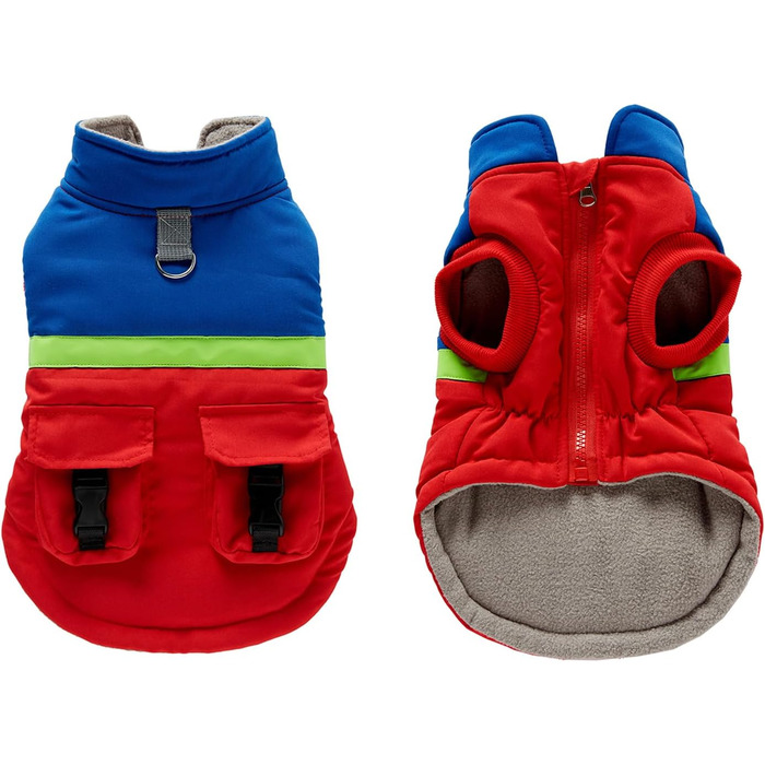 Зимовий одяг для собак YRRYGMN: тепла куртка з відбиваючими елементами, жилет для холодної погоди, для цуценят та собак середніх розмірів (L, синій принт)