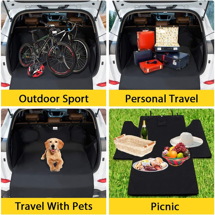 Захист для багажника автомобіля для собак, килимок для багажника, 185x105x45 см, вологостійкий, стійкий до подряпин, захист для салону автомобіля від собак