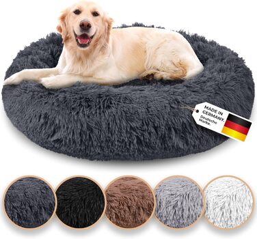 Belune® Лежанка для собак [знімний, пральний чохол] - Оригінал - [S, 70см, Темно-сірий] Корзина для собак, ліжко для котів, лежанка для собак, собаче ліжко, пухнасте ліжко для собак великих, середніх та маленьких порід S (70см) Темно-сірий